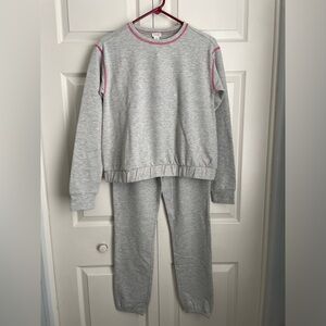 Crewcuts Gray Set with Pink Trim